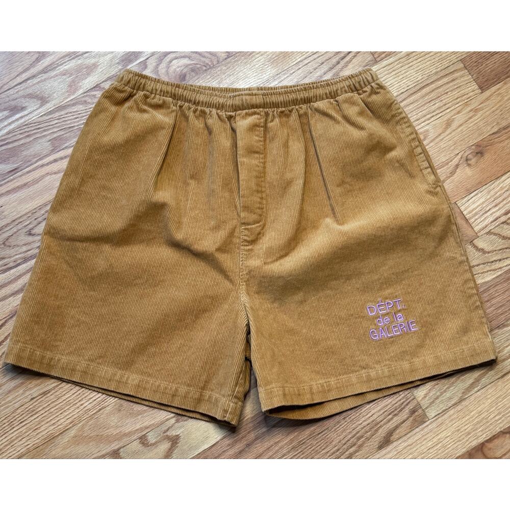Gallery Dept. Brown “Vintage Corduroy” Shorts with Pink Logo